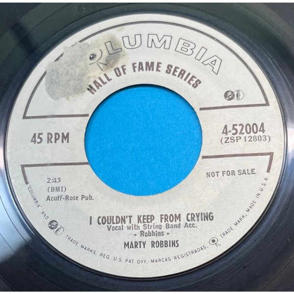 Marty Robbins Sing Me Something Sentimental / Keep From Crying 45 Country Promo - Picture 2 of 4